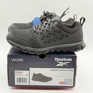 New REEBOK Sublite‎ Athletic Work Shoe All Black Size 7-WIDE Womens NEW